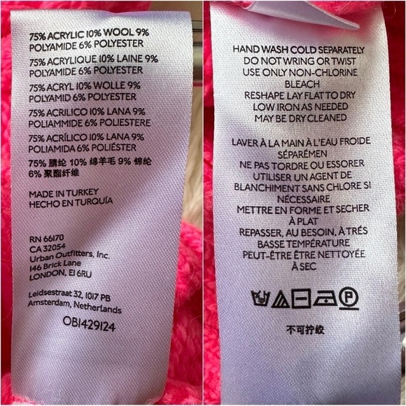 Anthropologie Sweater Mock Neck Cable-Knit Long Sleeve Neon Pink XXS - Picture 8 of 11